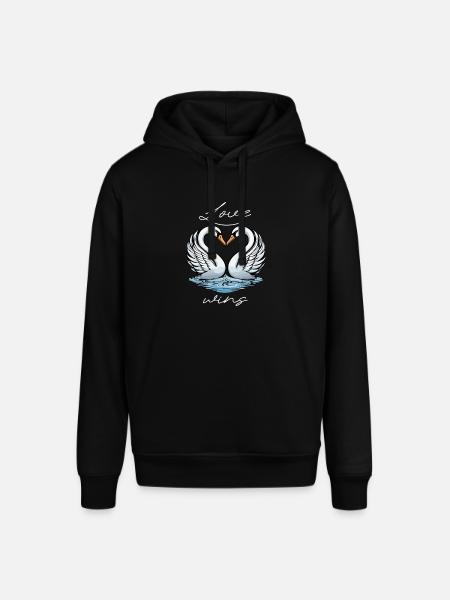 Love Wins - Swans Valentine's Day - Stanley/Stella SOUNDER Unisex Hoodie - black