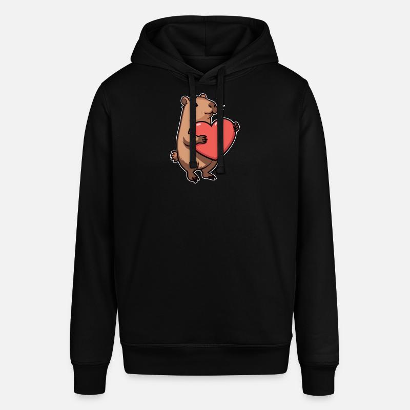 Capybara avec coeur Saint-Valentin - Sweat à capuche SOUNDER Stanley/Stella Unisexe - noir