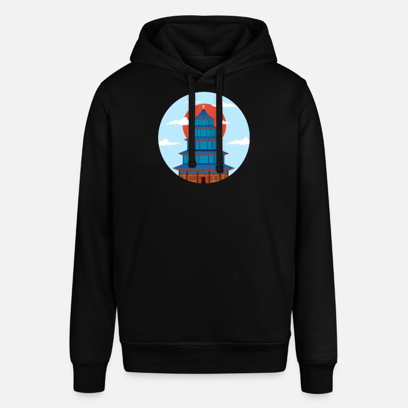 Pagode Traditionnel Bleu et Orange - Sweat à capuche SOUNDER Stanley/Stella Unisexe - noir
