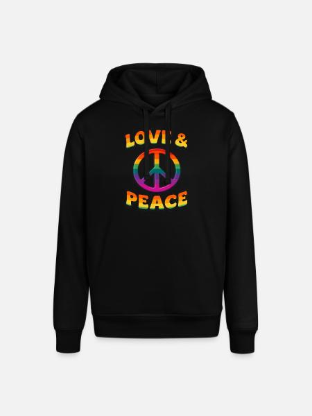 Love & Peace - Stanley/Stella SOUNDER Unisex Hoodie - black