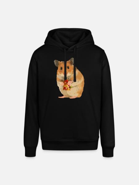 Hamster feeds pizza - Stanley/Stella SOUNDER Unisex Hoodie - black