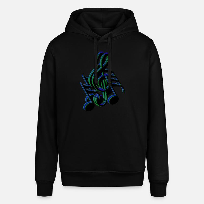 notes de clef bleu vert - Sweat à capuche SOUNDER Stanley/Stella Unisexe - noir