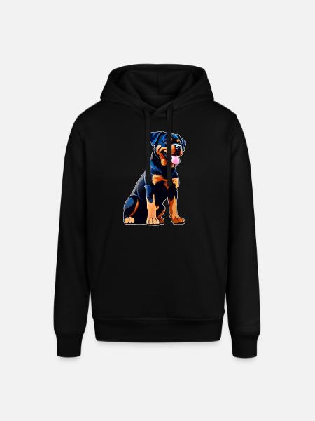 Cute Rottweiler in comic style - Stanley/Stella SOUNDER Unisex Hoodie - black
