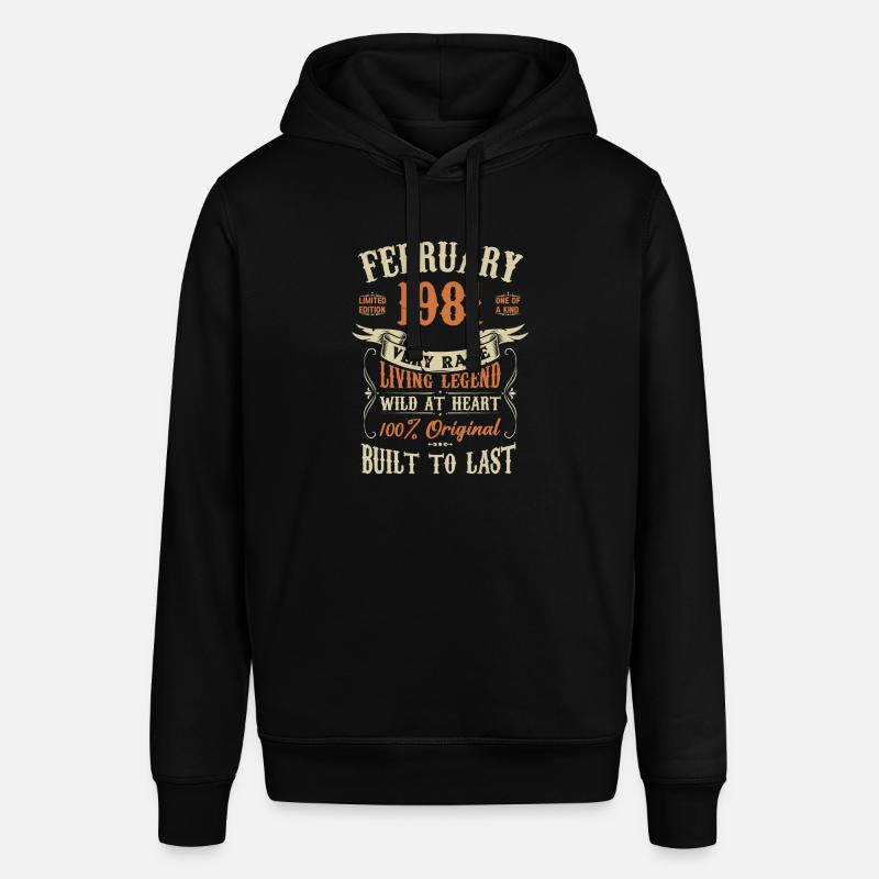 Février 1981 Cadeau d’anniversaire - Sweat à capuche SOUNDER Stanley/Stella Unisexe - noir
