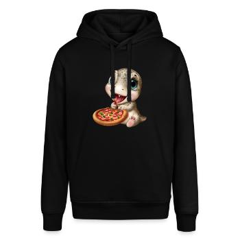 Dinosaurs love pizza - Stanley/Stella SOUNDER Unisex Hoodie - black - Front - Alina (178cm) & Michal (187cm)