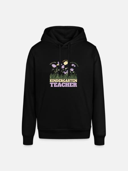Kleuterjuf Bloem Groovy Juf Terug naar boven - Stanley/Stella Uniseks biologische hoodie SOUNDER - zwart