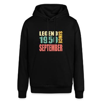 73. Geburtstag September Jahrgang 1950 Vintage - Stanley/Stella Unisex Hoodie SOUNDER - Schwarz - Vorne - Alina (178cm) & Michal (187cm)