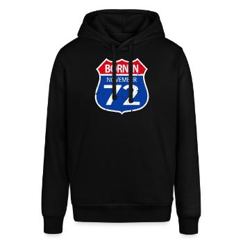 Born in November 1972 - Stanley/Stella SOUNDER Unisex Hoodie - black - Front - Alina (178cm) & Michal (187cm)