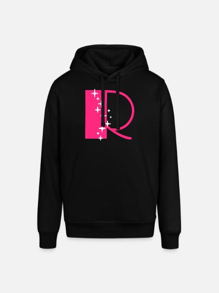 Letter R Glitter - Stanley/Stella SOUNDER Unisex Hoodie - black