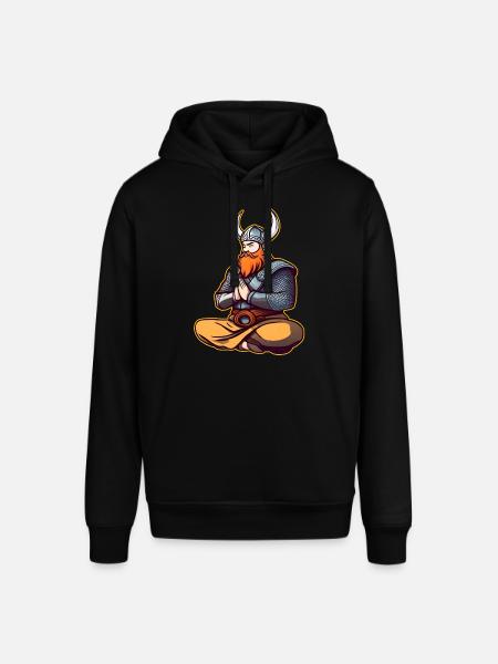 Cute Viking Doing Yoga II - Stanley/Stella SOUNDER Unisex Hoodie - black