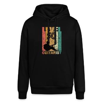 Gift Idea 50th Birthday - Gitarist Level 50 - Stanley/Stella Uniseks biologische hoodie SOUNDER - zwart - Voor - Alina (178cm) & Michal (187cm)