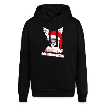 Comicstyle Alpakamotiv - Weihnachten ohne mich - Stanley/Stella Unisex Hoodie SOUNDER - Schwarz - Vorne - Alina (178cm) & Michal (187cm)