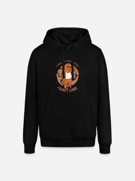 I Dont Care Sloth Saying - Stanley/Stella SOUNDER Unisex Hoodie - black