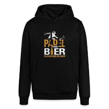 Padel Tennis Bier Padel Tennisspieler Hobby - Stanley/Stella Unisex Hoodie SOUNDER - Schwarz - Vorne - Alina (178cm) & Michal (187cm)