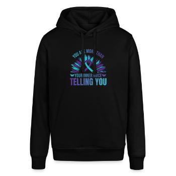 Suicides prevention suicide counselor - Stanley/Stella SOUNDER Unisex Hoodie - black - Front - Alina (178cm) & Michal (187cm)