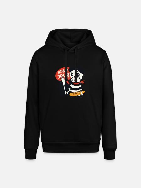 Fransk skelet tegneserie med knogle Jour siger - Stanley/Stella SOUNDER unisex hoodie - sort