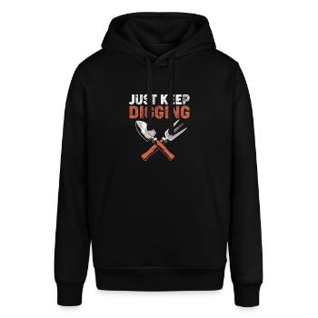 Archäologie - Stanley/Stella Unisex Hoodie SOUNDER - Schwarz - Vorne - Alina (178cm) & Michal (187cm)