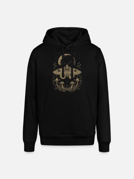Moth Fairycore Goth Grunge Mushrooms - Stanley/Stella SOUNDER Unisex Hoodie - black