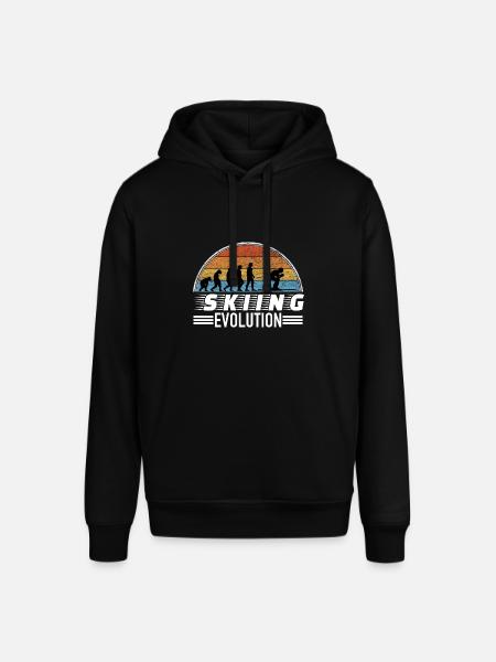 Skier saying evolution - Stanley/Stella SOUNDER Unisex Hoodie - black