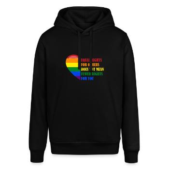 Gleichberechtigung, Vielfalt, Lgbtq, Feministin - Stanley/Stella Unisex Hoodie SOUNDER - Schwarz - Vorne - Alina (178cm) & Michal (187cm)