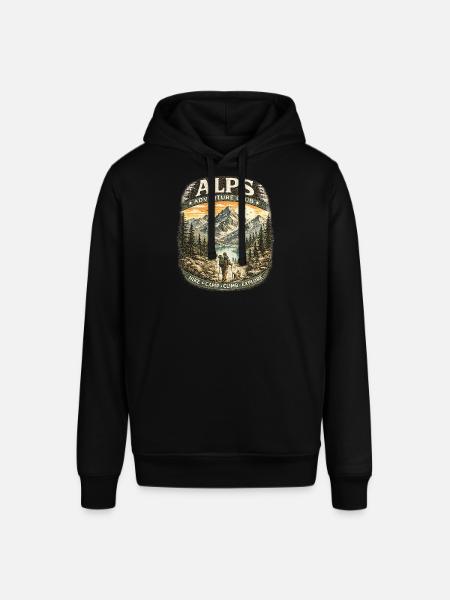 Alps Adventure Patch Mountains - Stanley/Stella SOUNDER Unisex Hoodie - black
