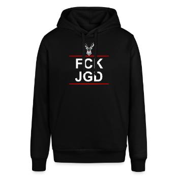 FCK JGD - Stanley/Stella Unisex Hoodie SOUNDER - Schwarz - Vorne - Alina (178cm) & Michal (187cm)