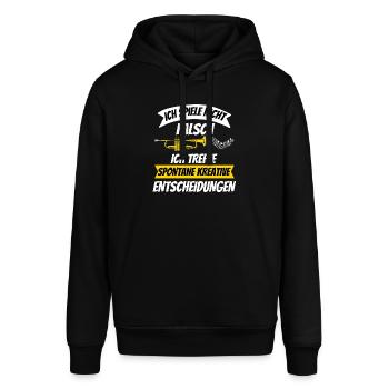 Lustiges Geschenk Trompeter Musik Noten Trompete - Stanley/Stella Unisex Hoodie SOUNDER - Schwarz - Vorne - Alina (178cm) & Michal (187cm)