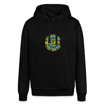 Geschenk für Bryan - Stanley/Stella Unisex Hoodie SOUNDER - Schwarz - Vorne - Alina (178cm) & Michal (187cm)