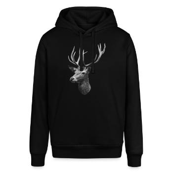 Tête de cerf - Sweat à capuche SOUNDER Stanley/Stella Unisexe - noir - Devant - Alina (178cm) & Michal (187cm)