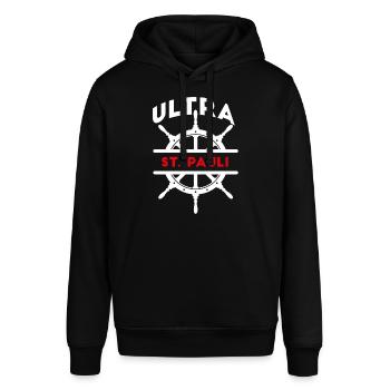 St. Pauli Ultra Sankt Pauli Seemann St Pauli - Stanley/Stella Unisex Hoodie SOUNDER - Schwarz - Vorne - Alina (178cm) & Michal (187cm)