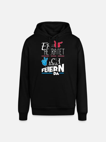 ER HEIRATET JGA - Stanley/Stella Unisex Hoodie SOUNDER - Schwarz