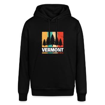 Vermont Forest Retro - Stanley/Stella Unisex Hoodie SOUNDER - Schwarz - Vorne - Alina (178cm) & Michal (187cm)