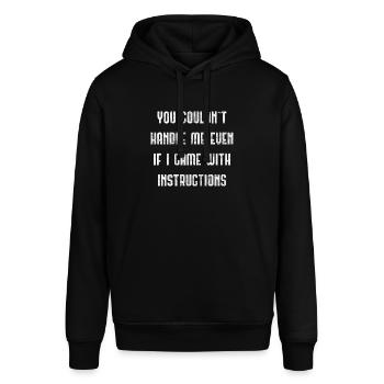 Humor - Stanley/Stella Uniseks biologische hoodie SOUNDER - zwart - Voor - Alina (178cm) & Michal (187cm)