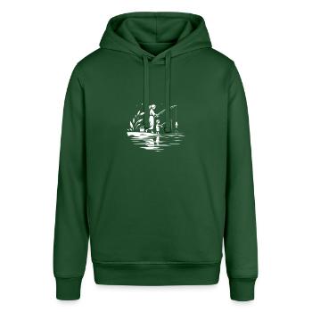 Mutti und Sohn angeln zusammen - Stanley/Stella Unisex Hoodie SOUNDER - Flaschengrün - Vorne - Alina (178cm) & Michal (187cm)