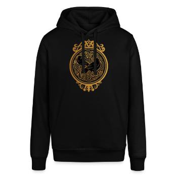 Hugin & Munin gold by the Manzanita´s - Stanley/Stella Unisex Hoodie SOUNDER - Schwarz - Vorne - Alina (178cm) & Michal (187cm)