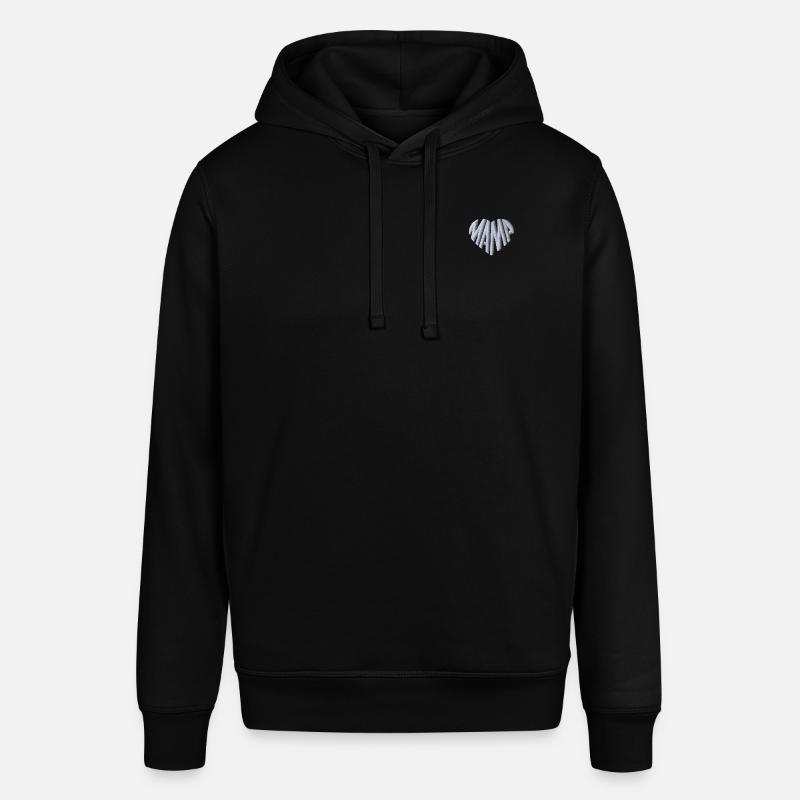 Corazón de mamá bordado blanco - Sudadera unisex Stanley/Stella SOUNDER - negro