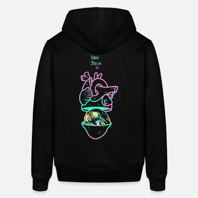 Heart Skull 1 mauve avec logo Idée Noire - Sweat à capuche SOUNDER Stanley/Stella Unisexe - noir