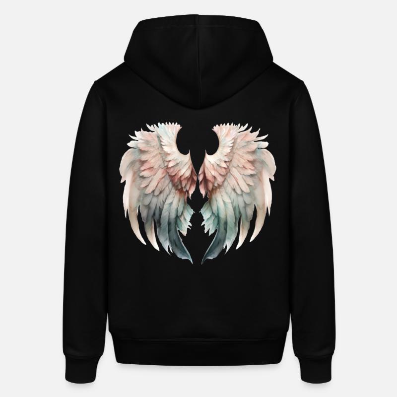 Ailes Pastel Envolée Douce - Sweat à capuche SOUNDER Stanley/Stella Unisexe - noir