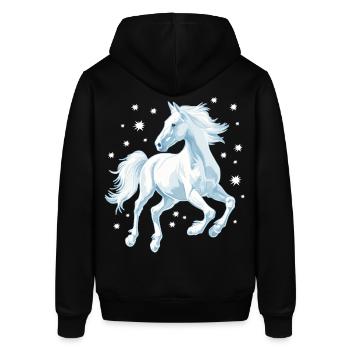 Pferd mit Sternen - Stanley/Stella Unisex Hoodie SOUNDER - Schwarz - Hinten - Alina (178cm)