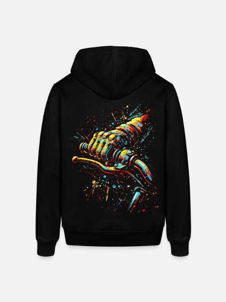Street Style Biker Motif Full Throttle Manopola dell'acceleratore - Felpa con cappuccio unisex SOUNDER di Stanley/Stella - nero