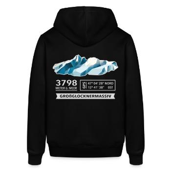 Grossglockner 3798m low poly mountain summit Austria - Stanley/Stella SOUNDER Unisex Hoodie - black - Back - Alina (178cm)