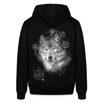 WOLF MYSTISCH NATUR GEIST SPIRITUALITÄT NATUR - Stanley/Stella Unisex Hoodie SOUNDER - Schwarz - Hinten - Alina (178cm)