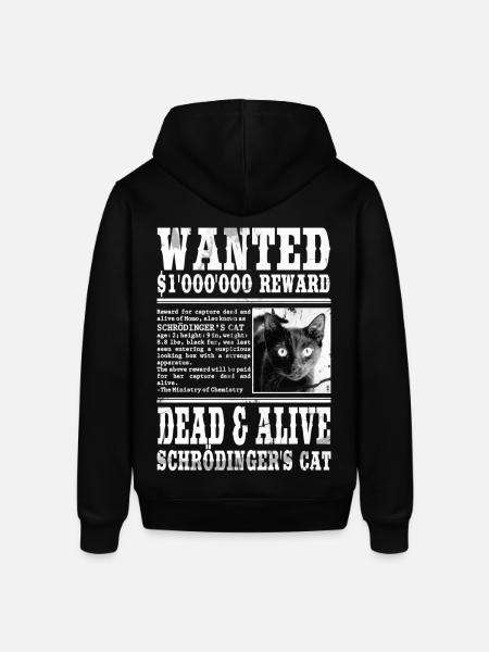 schrödinger's cat wanted white - Stanley/Stella SOUNDER Unisex Hoodie - black