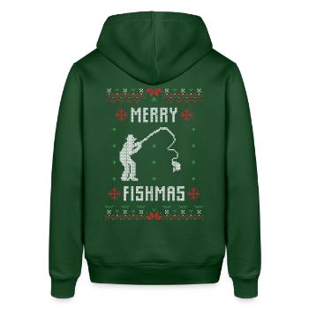 joyeux fishmas - chandail de Noël laide - Sweat à capuche SOUNDER Stanley/Stella Unisexe - vert bouteille - Dos - Alina (178cm)