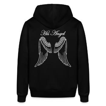 Partnerlook Engel Frau - Stanley/Stella Unisex Hoodie SOUNDER - Schwarz - Hinten - Alina (178cm)