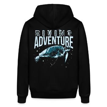 Tauchen,Taucher,Diving Wasser Schildkröte,Shirt - Stanley/Stella Unisex Hoodie SOUNDER - Schwarz - Hinten - Alina (178cm)
