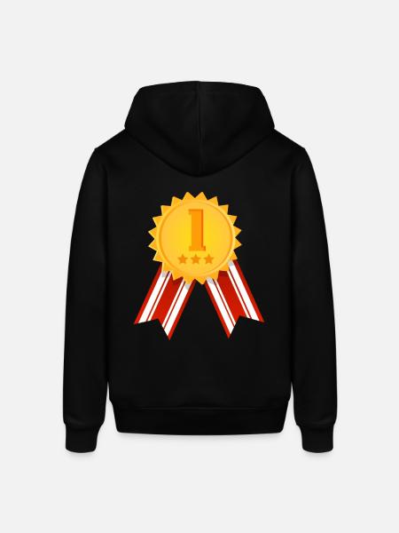 1e plaats - winnaar - winnaar medaille maat verstelbaar - Stanley/Stella Uniseks biologische hoodie SOUNDER - zwart