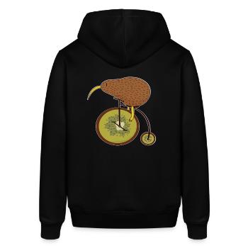 Fahrrad, Kiwi bike Vegetarier Vegan Humor Geschenk - Stanley/Stella Unisex Hoodie SOUNDER - Schwarz - Hinten - Alina (178cm)