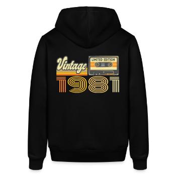Vintage 1981 Kassette Mixtape - 39. Geburtstag - Stanley/Stella Unisex Hoodie SOUNDER - Schwarz - Hinten - Alina (178cm)