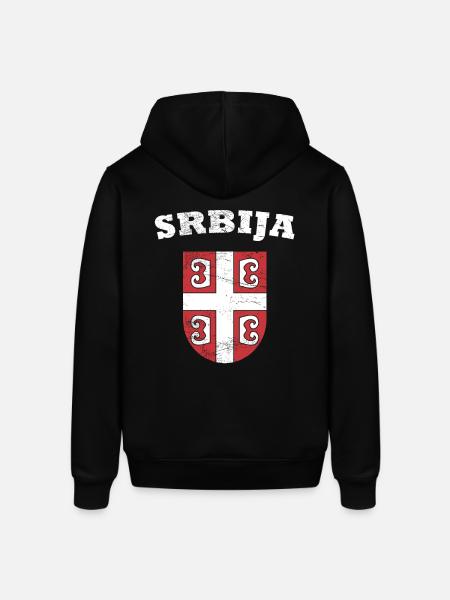 Serbien Wappen - Stanley/Stella Unisex Hoodie SOUNDER - Schwarz